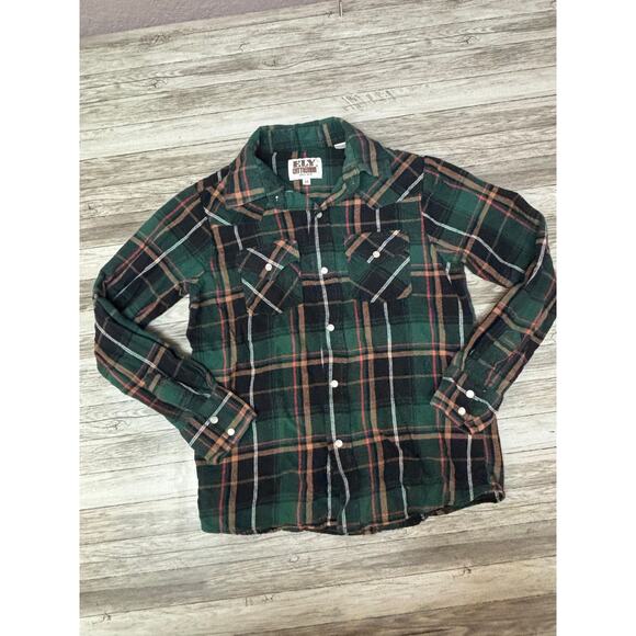 Ely Cattleman Western Shirt - Boys Size Medium - Flannel - Picture 9 of 11